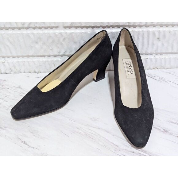 Enzo Angiolini Women's Black Solid Suede Pointed Toe Slip-On Pump Size 9.5M NWT - Picture 1 of 10